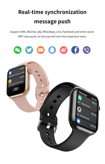 2024 novo relógio inteligente de carregamento sem fio smartwatch, bluetooth, chamadas, unisexo.