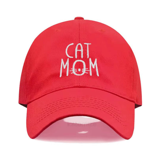Washed Cotton Baseball Cap for Men & Women Unisex CAT MOM Embroidery Sun Protection Hat Outdoor Sports Wholesale & Dropshipping