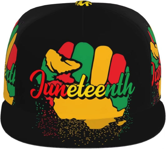 Juneteenth Freedom Day 1865 Snapback Hat for Women Men Adjustable Hip Hop Cap Flat Brim Hat Trucker Hat One Size