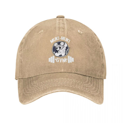 Retro Demon Slayer Muscle Mice Gym Muki Muki Baseball Cap Unisex Style Distressed Washed Headwear Outdoor All Seasons Travel Hat